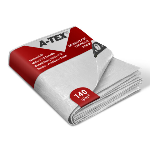 Abdeckplane Gewebeplane 140 g/qm 3 x 5 m weiß